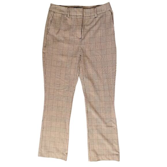 Rachel Zoe LA NY plaid trousers size 4 flare leg fit tan/brown black checkered - Picture 5 of 8